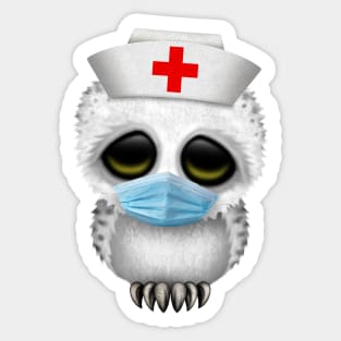 Baby Snowy Owl Nurse Sticker